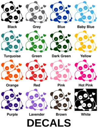 Cute Panda Couple In Love Decals